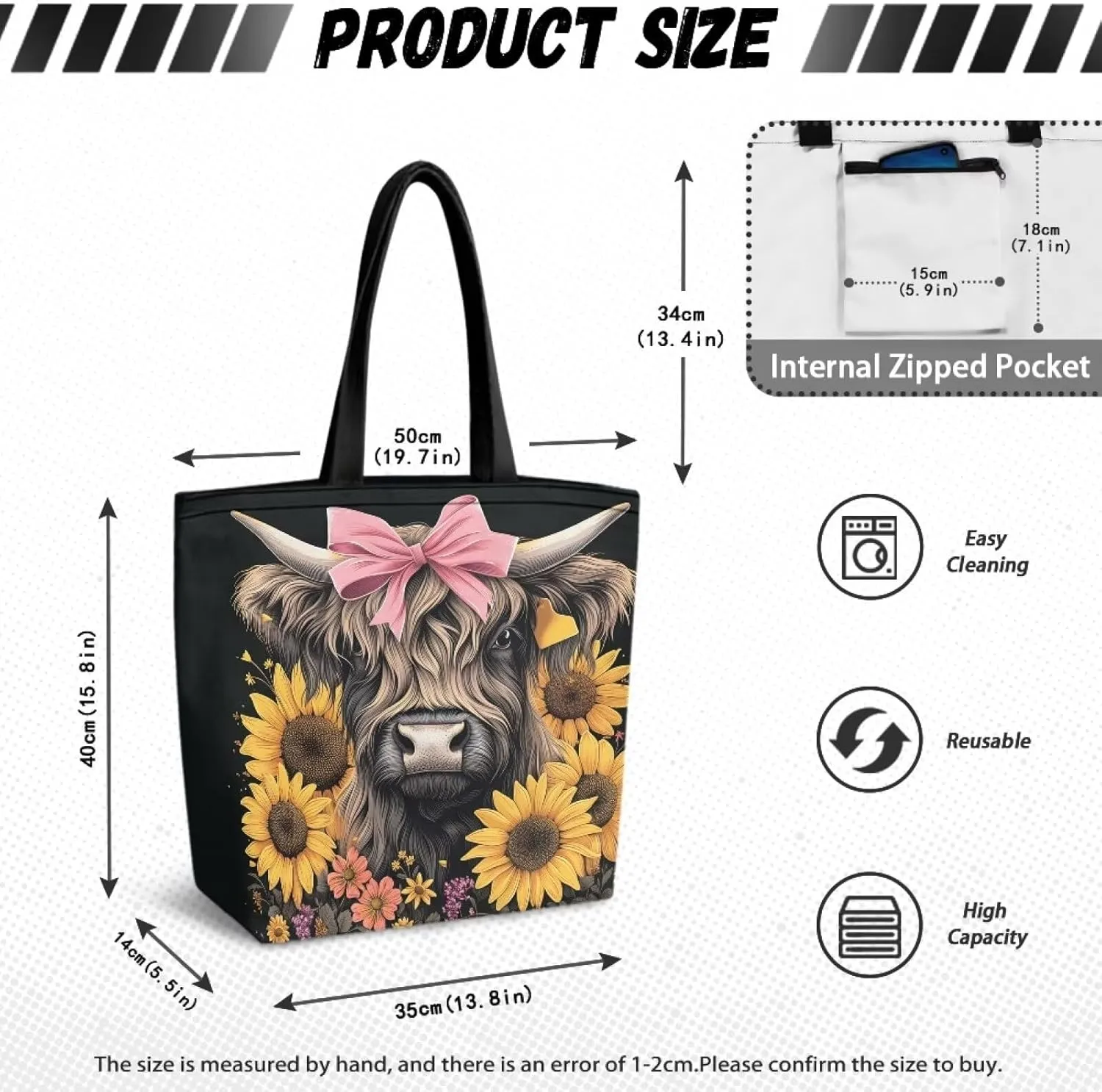 Xpyiqun Canvas Tote Bag Reusabl Grocery Bags Aesthetic Totes Shopping Bag Travel Beach Bags