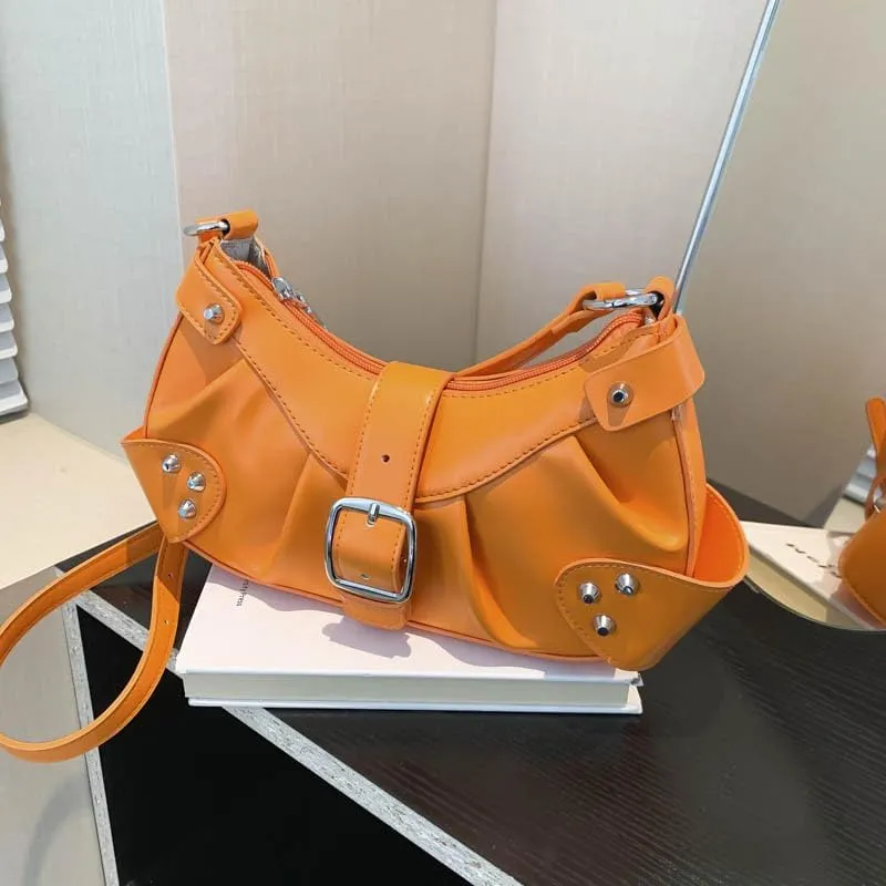 Y2k Purse Crossbody Bag for Women, Cute Chic Shoulder Bag Aesthetic Cross Body Purse Sling Purse Coquette Streetwear (orange)