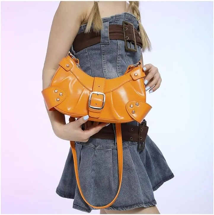 Y2k Purse Crossbody Bag for Women, Cute Chic Shoulder Bag Aesthetic Cross Body Purse Sling Purse Coquette Streetwear (orange)