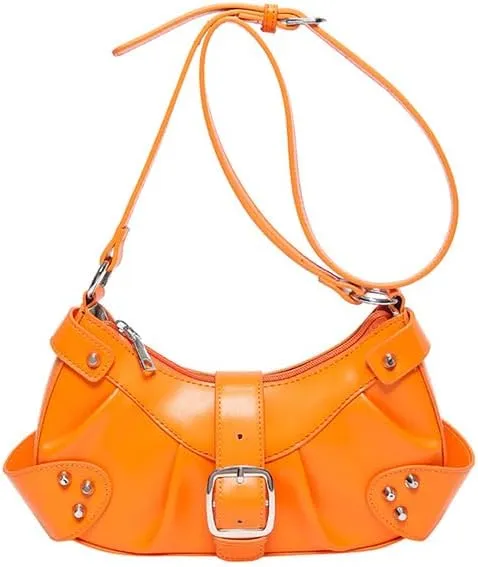 Y2k Purse Crossbody Bag for Women, Cute Chic Shoulder Bag Aesthetic Cross Body Purse Sling Purse Coquette Streetwear (orange)