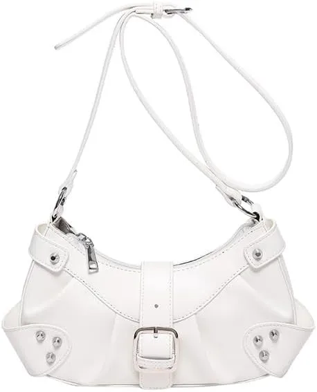 Y2k Purse Crossbody Bag for Women, Cute Chic Shoulder Bag Aesthetic Cross Body Purse Sling Purse Coquette Streetwear (white)