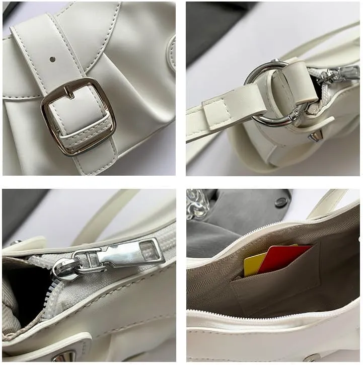Y2k Purse Crossbody Bag for Women, Cute Chic Shoulder Bag Aesthetic Cross Body Purse Sling Purse Coquette Streetwear (white)
