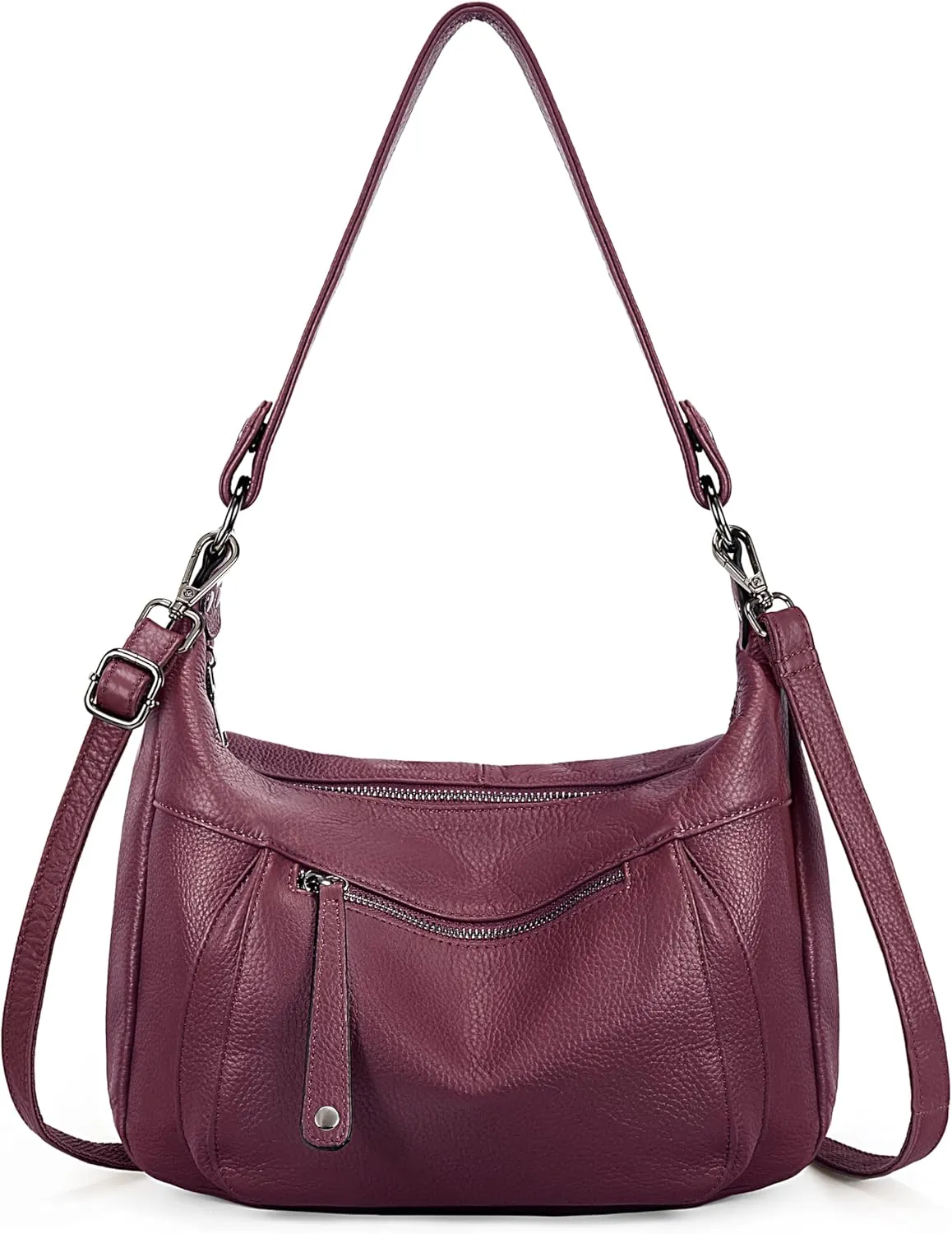 YALUXE Genuine Cowhide Leather Shoulder Bag Convertible Handbag Purse for Women