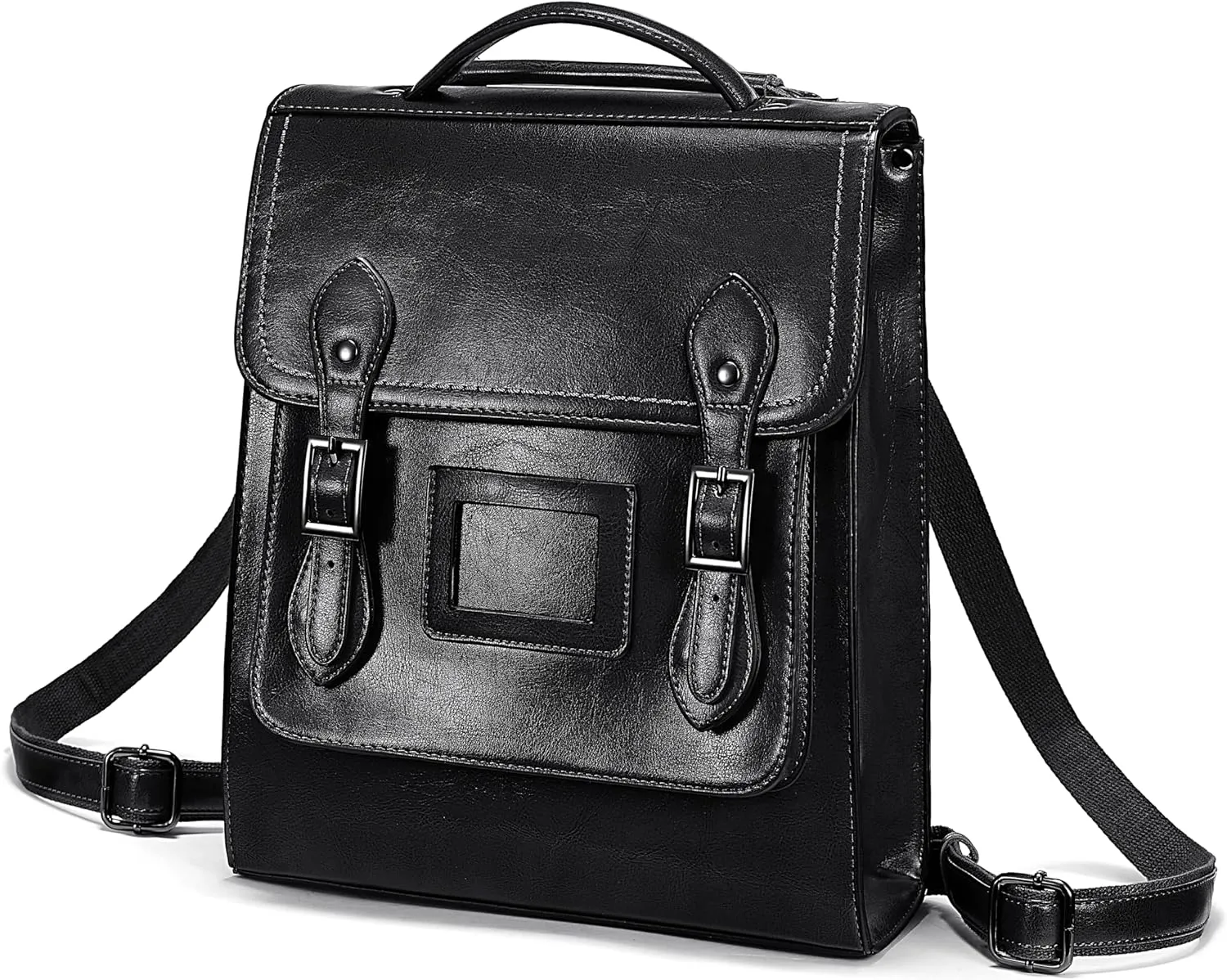 YALUXE Women’s Genuine Cowhide Leather Backpack Handbags Convertible Back Pack with Double Buckles Closure