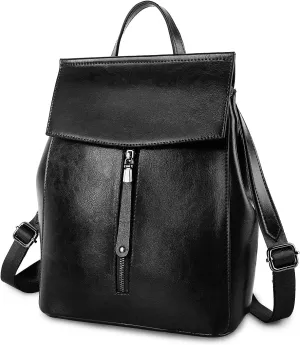 YALUXE Women's Genuine Leather Backpack Handbags Convertible Back Pack Purse