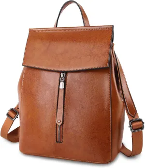 YALUXE Women's Genuine Leather Backpack Handbags Convertible Back Pack Purse