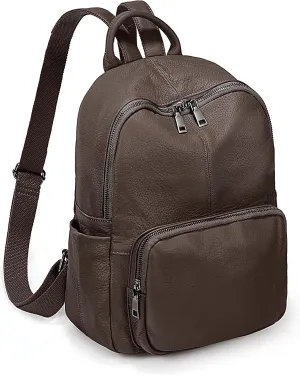 YALUXE Women's Real Leather Backpack Purse Convertible Shoulder Bag Versatile Daypack