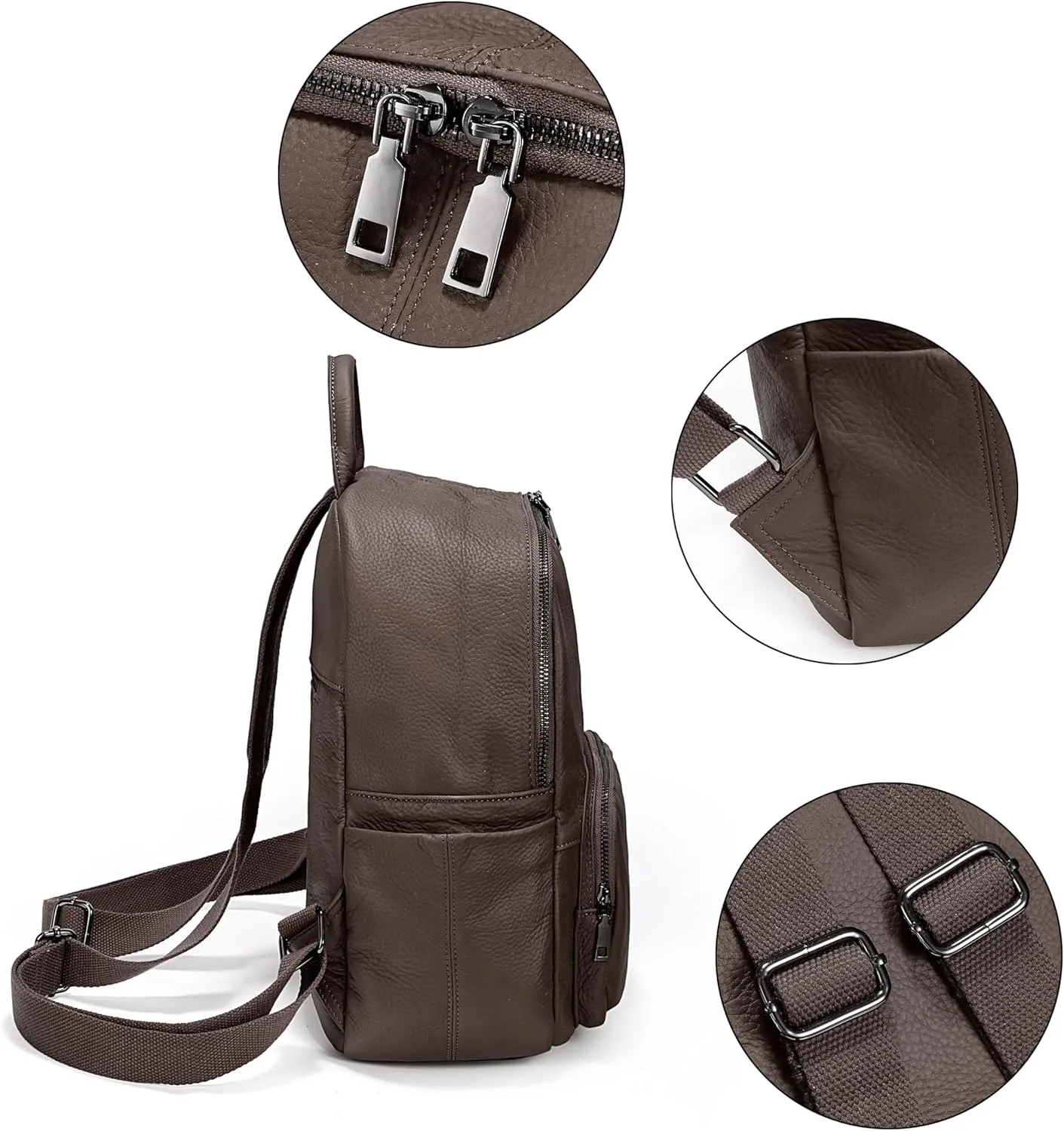 YALUXE Women's Real Leather Backpack Purse Convertible Shoulder Bag Versatile Daypack