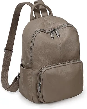 YALUXE Women's Real Leather Backpack Purse Convertible Shoulder Bag Versatile Daypack