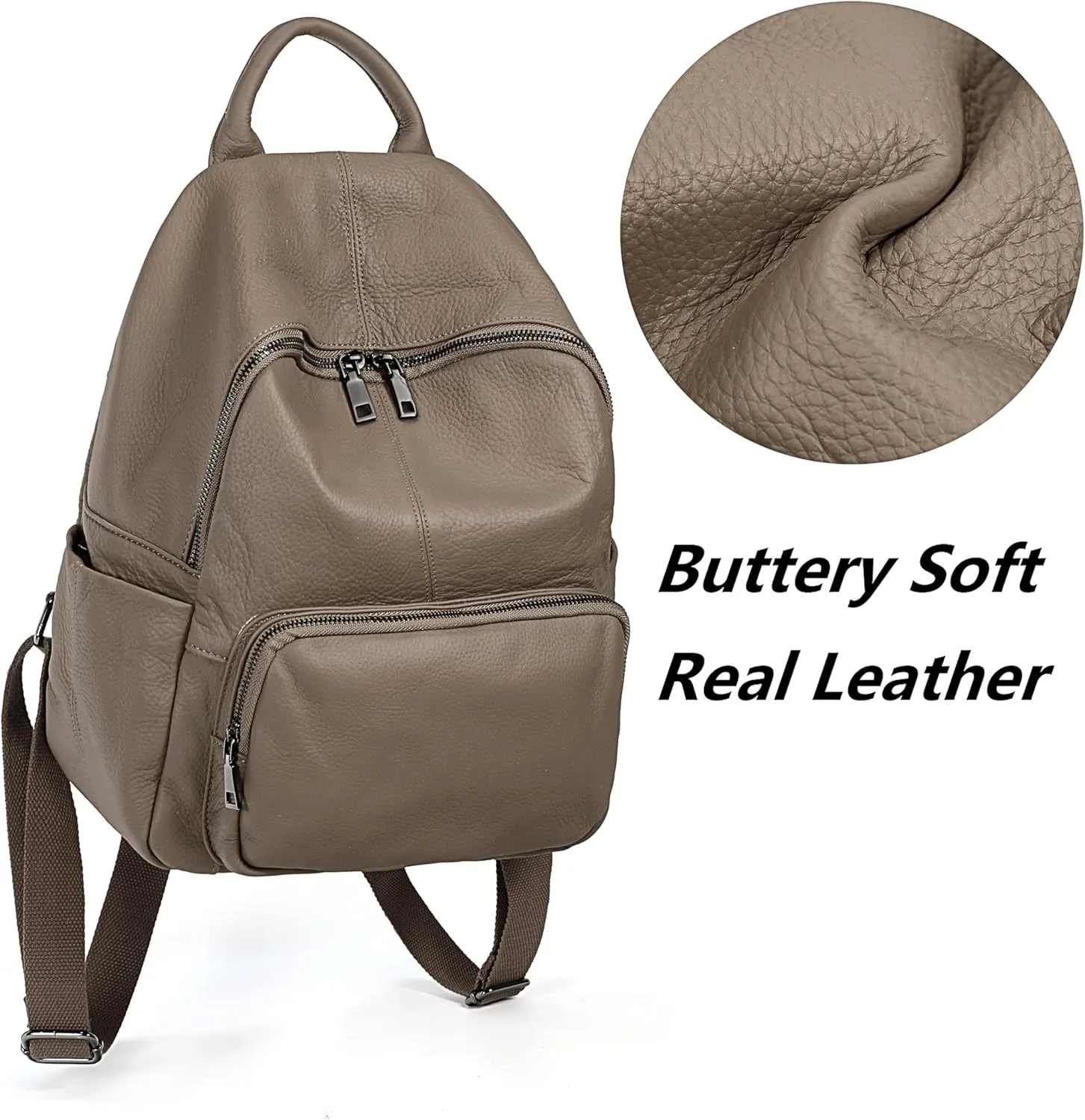 YALUXE Women's Real Leather Backpack Purse Convertible Shoulder Bag Versatile Daypack