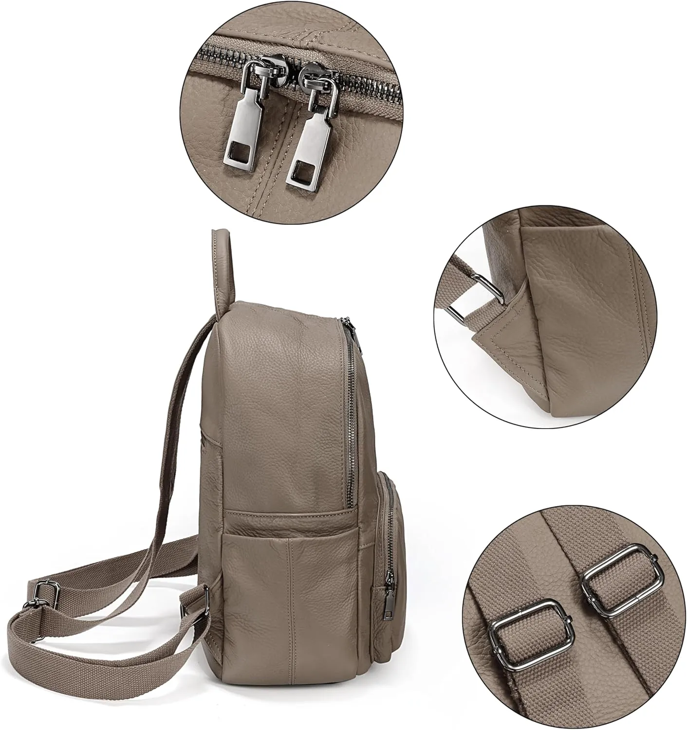 YALUXE Women's Real Leather Backpack Purse Convertible Shoulder Bag Versatile Daypack