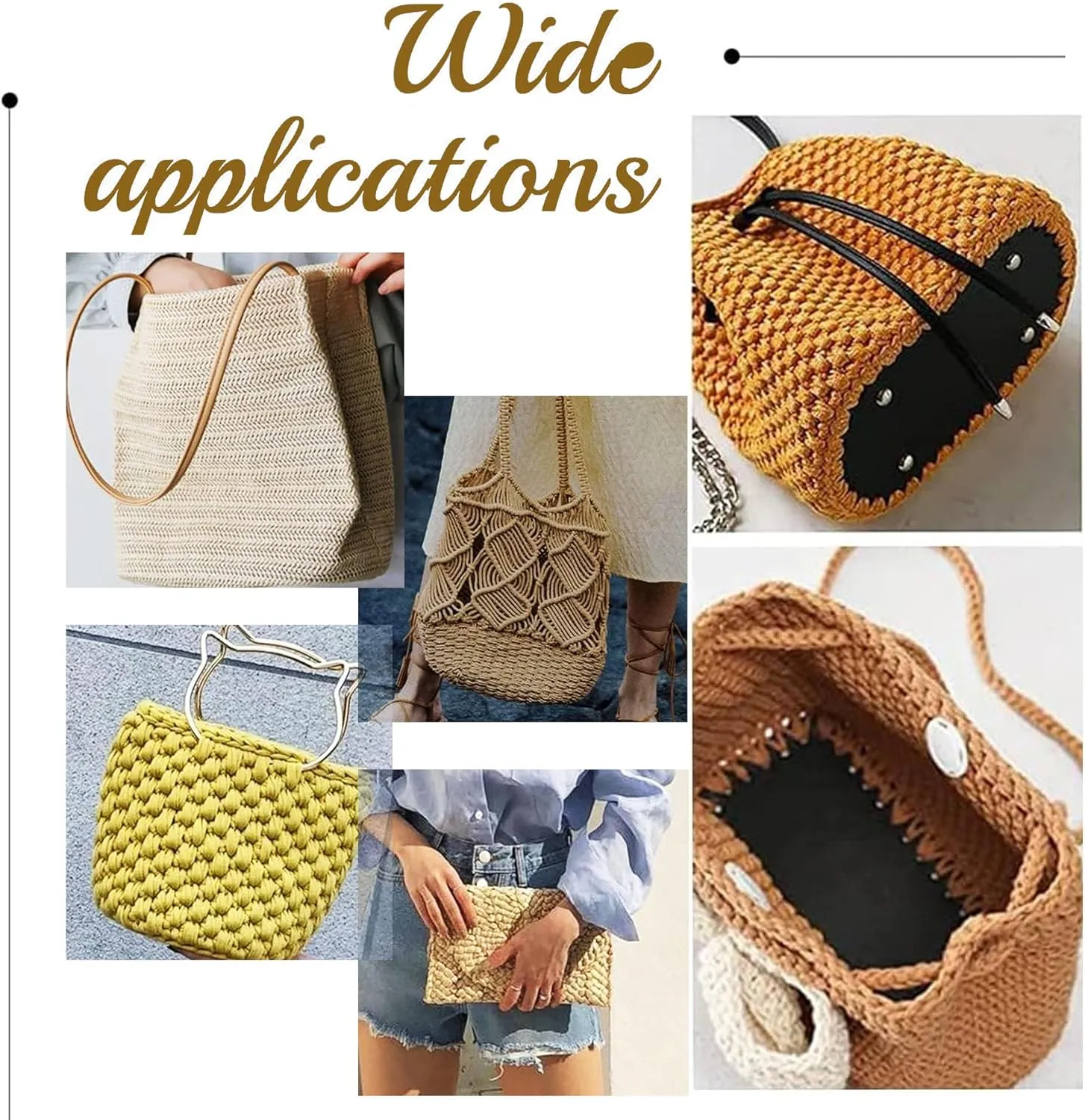 Yayatty 7-Piece PU Leather Bag Bottoms for DIY Handbag Making - Black Oval Knitting Bags with Crochet for Shoulder Bags
