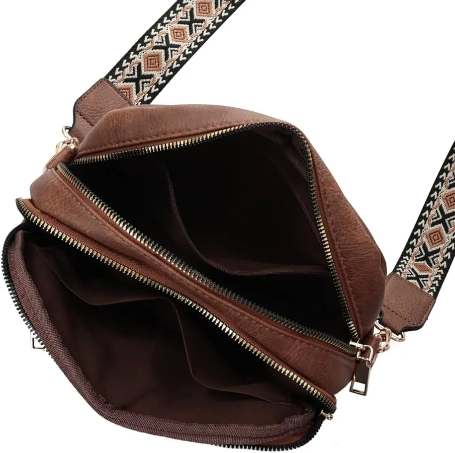 YDSIII Small Quilted Crossbody Bags for Women, Trendy Vegan Leather Cross Body Purse with Adjustable Wide Guitar Strap