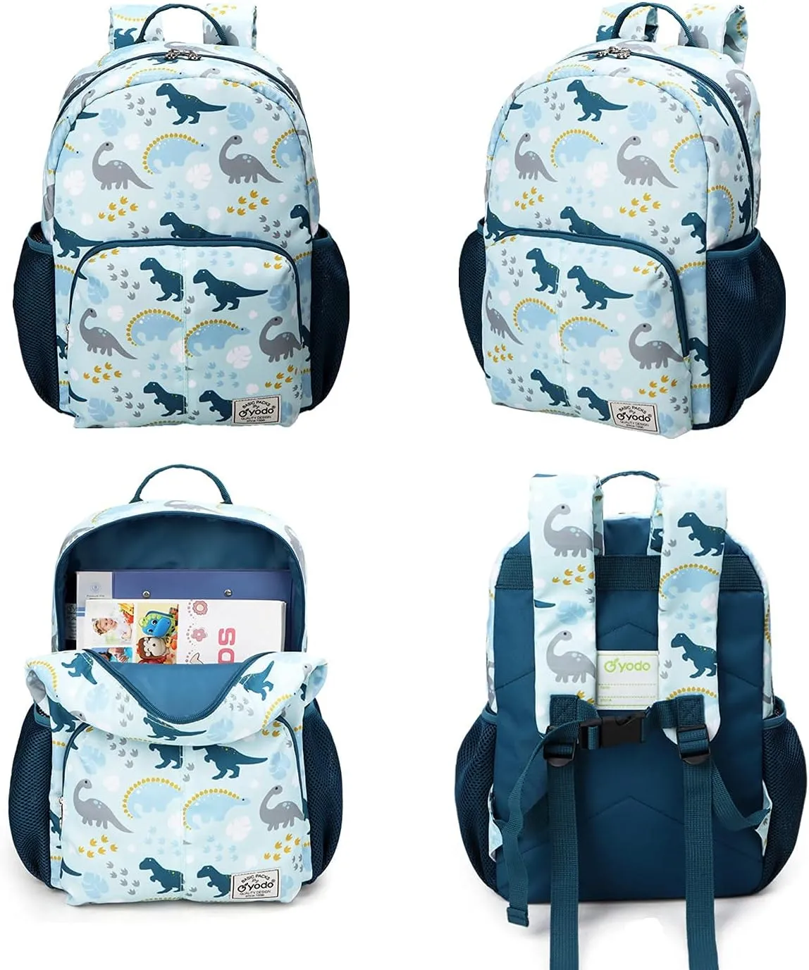 yodo Little Kids School Bag Pre-K Toddler Backpack - Name Tag and Chest Strap