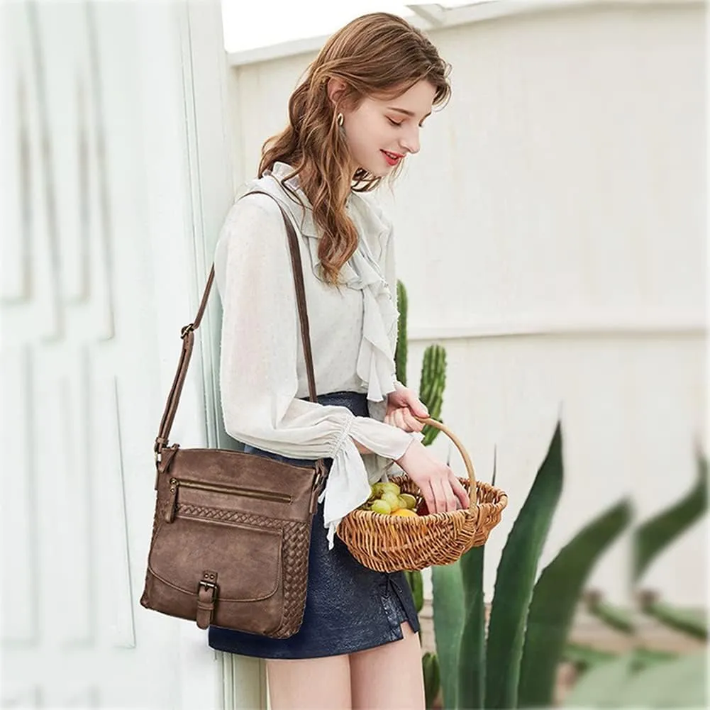 Yohora Shoulder Bag for Women Hobo Crossbody Purse Leather Tote Handbag Roomy Messenger Satchel for Work Daily Travel
