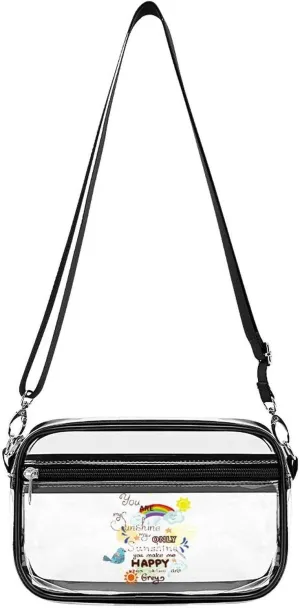 You are My Sunshine Clear Stadium Crossbody Bag Small Shoulder Purse Adjustable Strap Handbag for Women Men