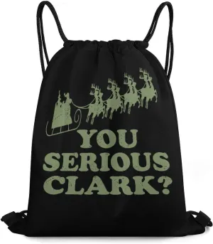 You Serious Clark Drawstring Backpack Durable Sport Gym Bags Daypack for Men Women 35 * 42cm