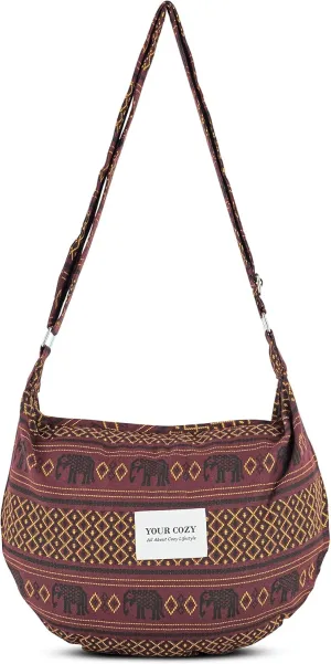 Your Cozy Women's Sling Crossbody Bags Large Shoulder Shopping Hobo Bag Handbag Top Zip Bags Handmade Messenger Bag