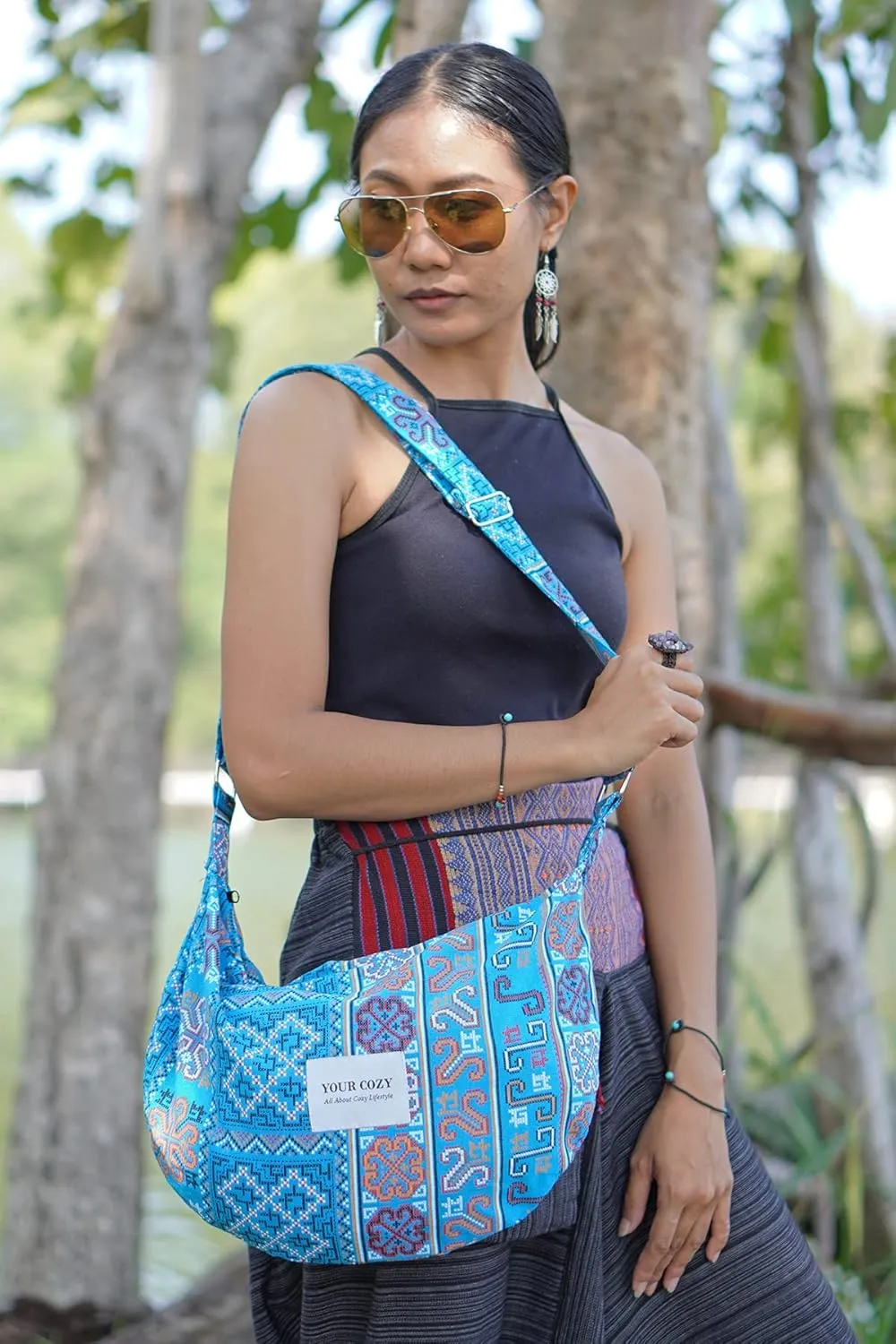 Your Cozy Women's Sling Crossbody Bags Large Shoulder Shopping Hobo Bag Handbag Top Zip Bags Handmade Messenger Bag