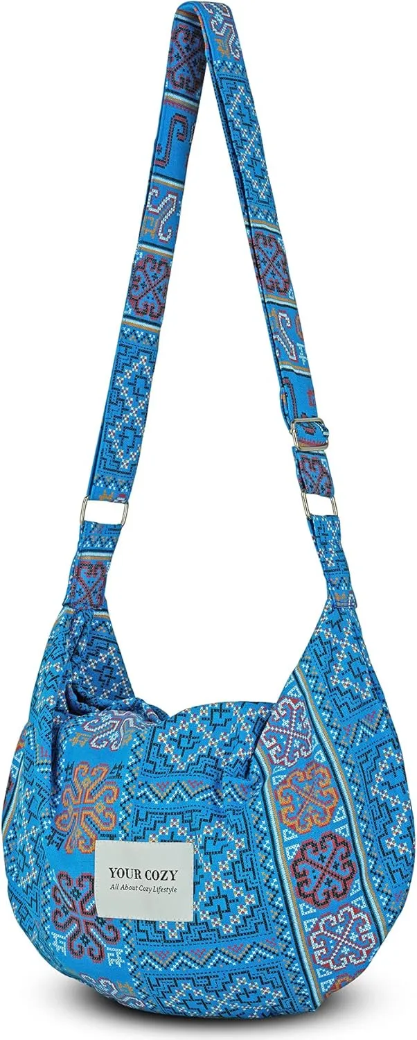 Your Cozy Women's Sling Crossbody Bags Large Shoulder Shopping Hobo Bag Handbag Top Zip Bags Handmade Messenger Bag