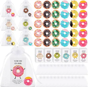 Yousoontic 48 Pcs Coworkers Gifts Bulk Employee Appreciation Gifts You're Amazing Donut Pun Inspirational Note Cards Funny Resin with Organza Bags for Office Employee Coworkers Christmas Party Favor
