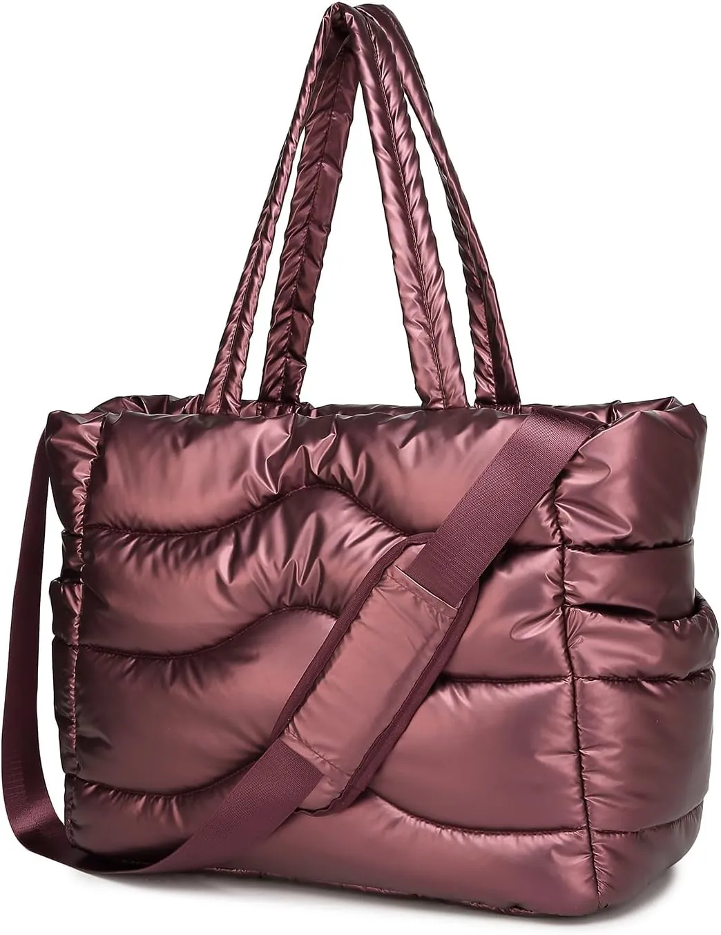 Y.U.M.C. Quilted Puffer Tote Bag for Women- Stylish Multi-Way Carrying Shoulder Bag with Laptop Compartment