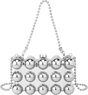 YYW Acrylic Clutch Purse for Women Evening Crossbody Shoulder Beaded Bag for Wedding Party