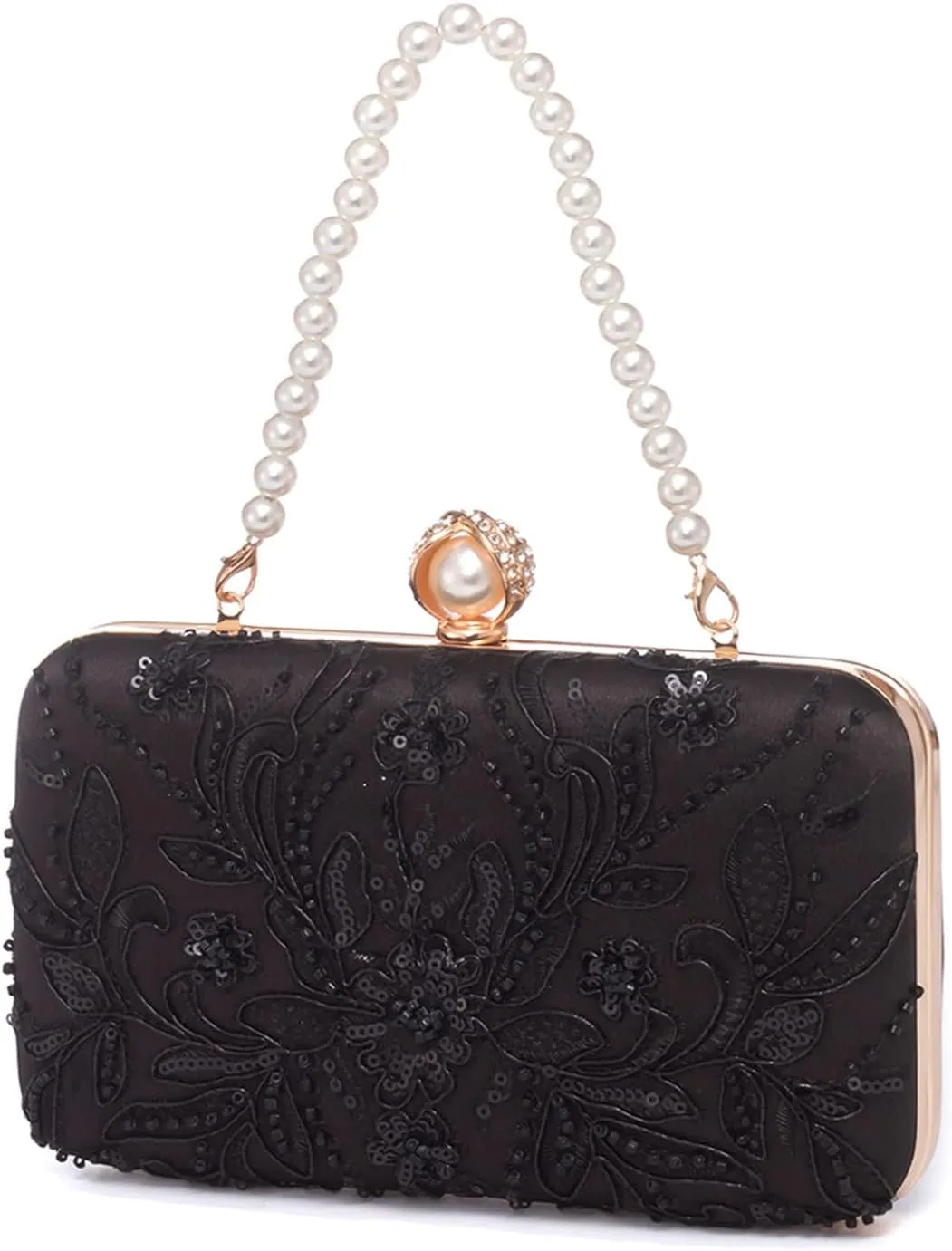 YYW Clutch Purses for Women Evening Bag Sequins Beaded Party Handbag Wedding Purse