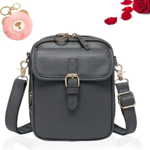 Zealburst Crossbody Leather Bag, Forcipower Crossbody Bag for Women with Built in Wallet