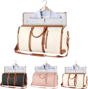 Zentotex Foldable Travel Bag, Zentotex Travel Bag, Lucshy Carry On Convertible High Capacity Travel Bag to Hang Clothes (Beige)