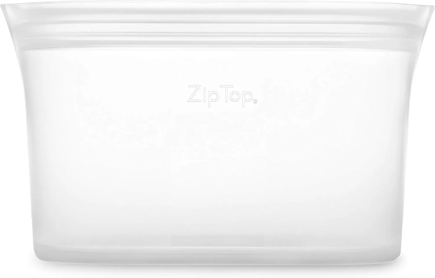 Zip Top Reusable Food Storage Bags | Large Dish [Frost] | Silicone Meal Prep Container | Microwave, Dishwasher and Freezer Safe | Made in the USA