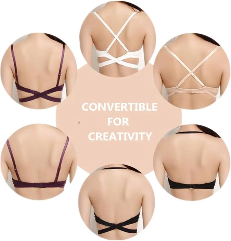 ZUKULIFE Women's Essentials Deep U Multi-Way Push Up Convertible Low Cut Plunge Bra