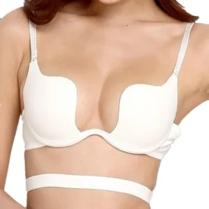 ZUKULIFE Women's Essentials Deep U Multi-Way Push Up Convertible Low Cut Plunge Bra