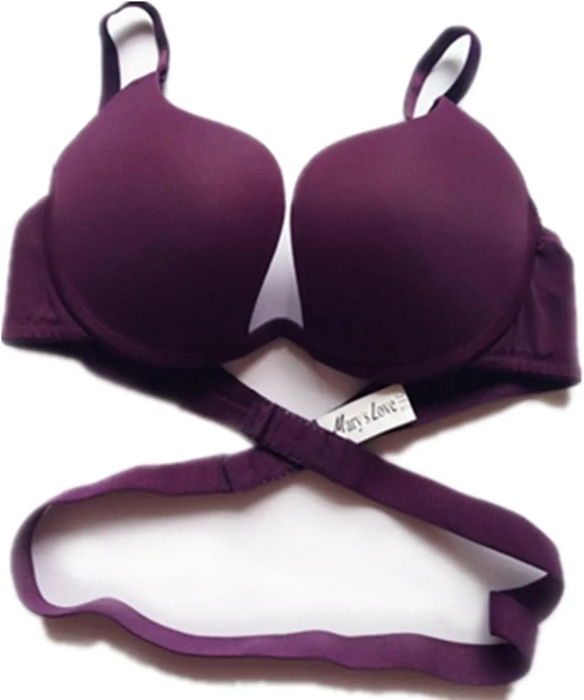 ZUKULIFE Women's Essentials Deep U Multi-Way Push Up Convertible Low Cut Plunge Bra