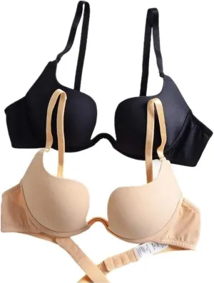 ZUKULIFE Women's Essentials Deep U Multi-Way Push Up Convertible Low Cut Plunge Bra