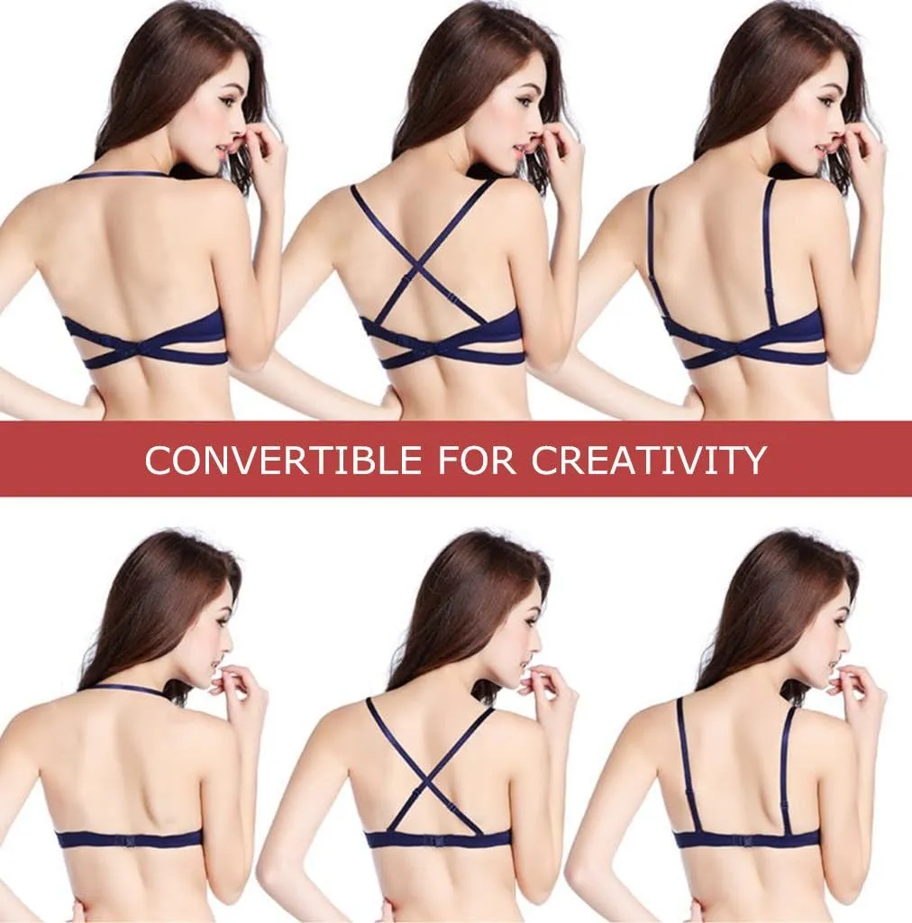 ZUKULIFE Women's Essentials Deep U Multi-Way Push Up Convertible Low Cut Plunge Bra