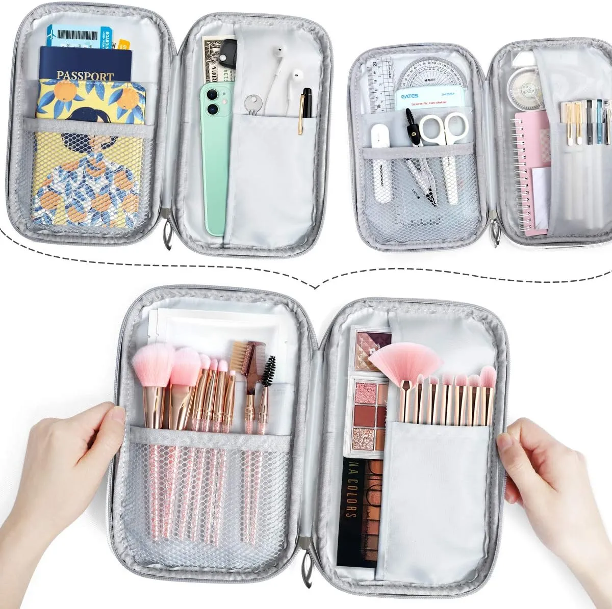 ZZKKO Animal Llama Pencil Bag Case Zipper Pencil Holder Organizer Stationary Pen Bag Cosmetic Makeup Bag Pouch Purse for School Office Supplies